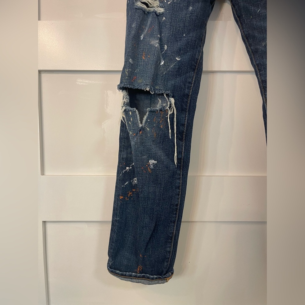 Ralph Lauren Denim & Supply Women’s Jeans 26 Distressed Paint Splatter Destroyed - Picture 2 of 9